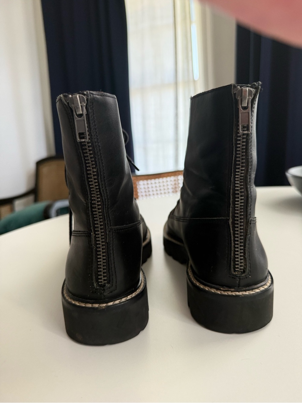 Madewell Wonen’s  Black Leather Lace-Up Boots - 8.5 - Picture 3 of 4